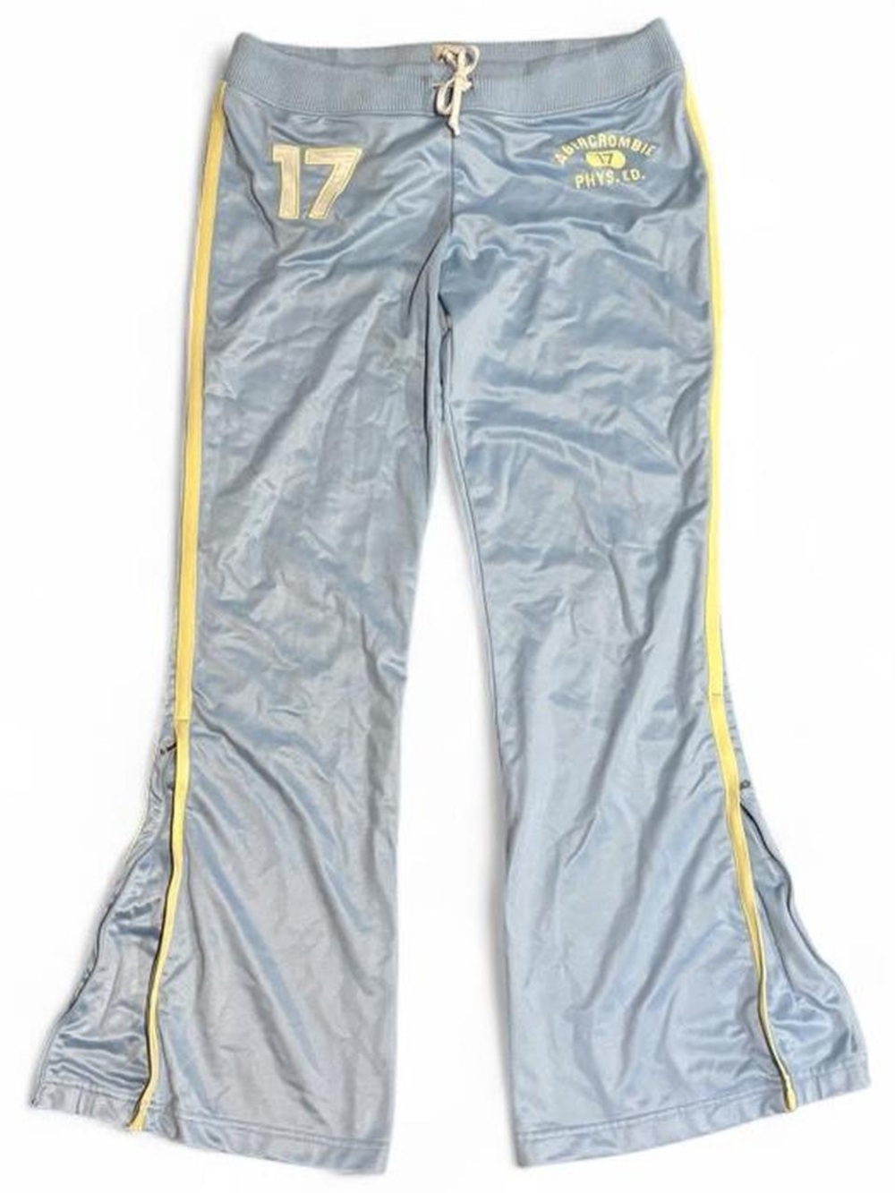 Y2K vintage Abercrombie & Fitch light blue & butter yellow low rise flare track